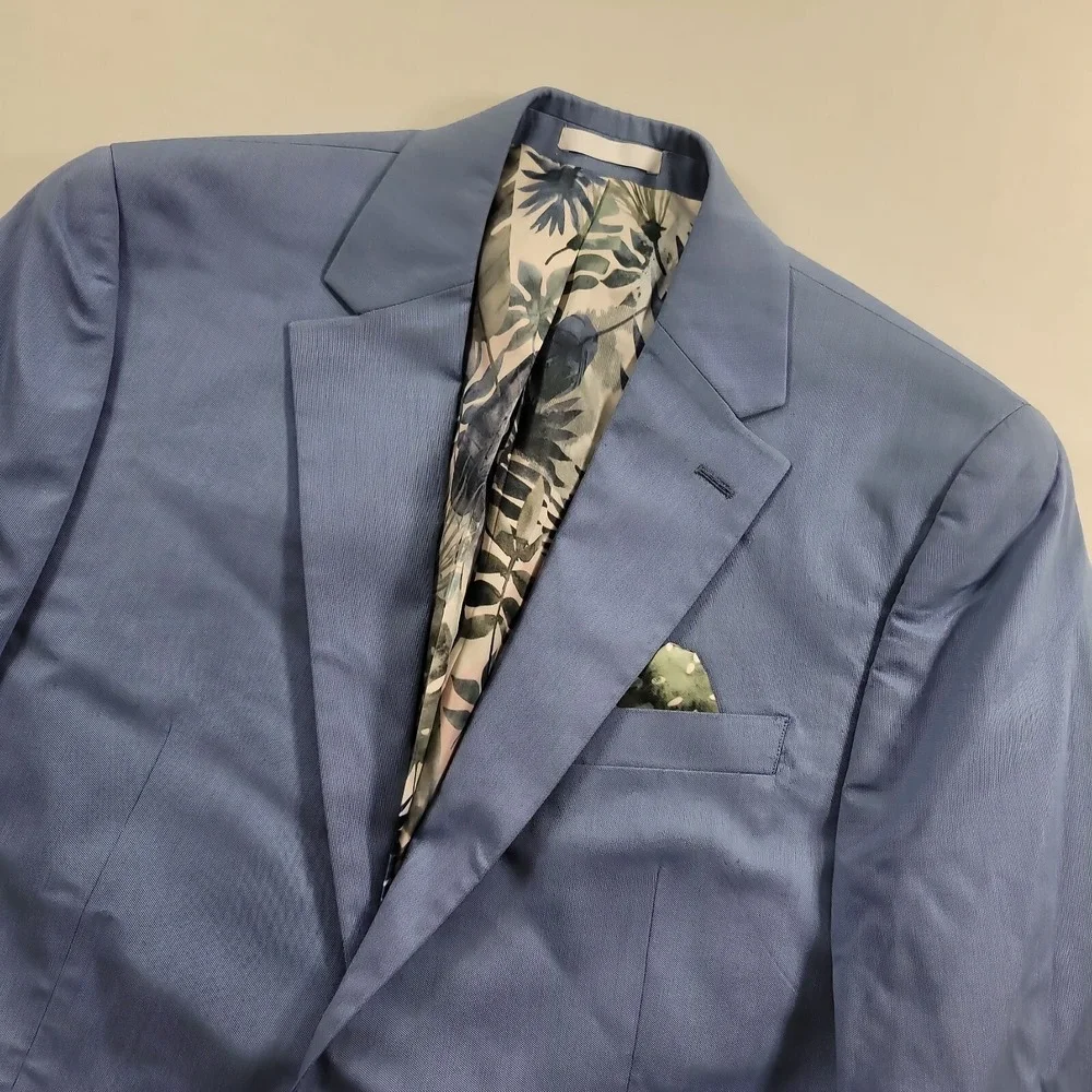 Sean John Solid Suit Jacket Mens‎ 40R 40 Light Blue Classic-Fit Cotton Blend NEW